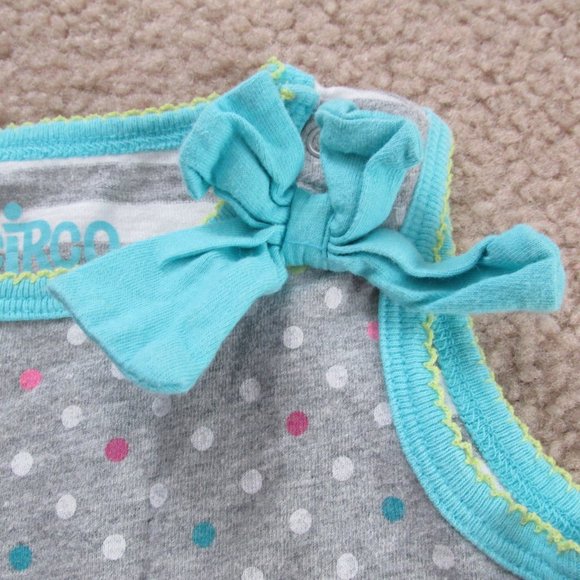 Circo One Piece Sleeveless Bodysuit Girls Size 9M Gray Polka Dot Infant‎ Snap - Picture 2 of 4